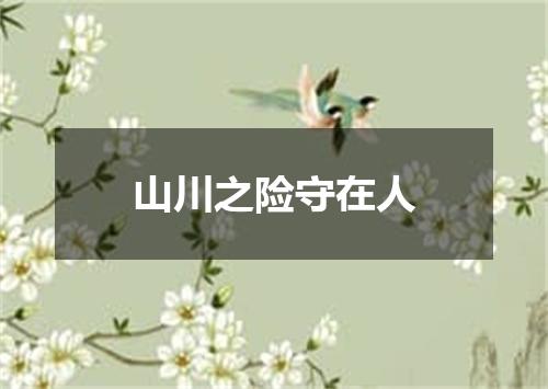 山川之险守在人
