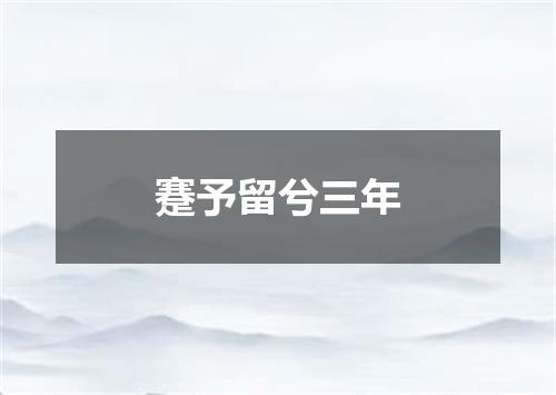 蹇予留兮三年