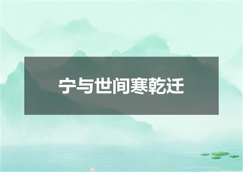宁与世间寒乾迁