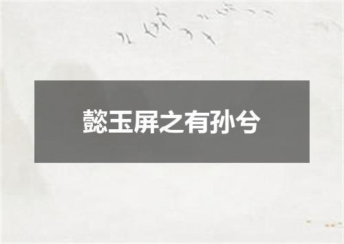 懿玉屏之有孙兮