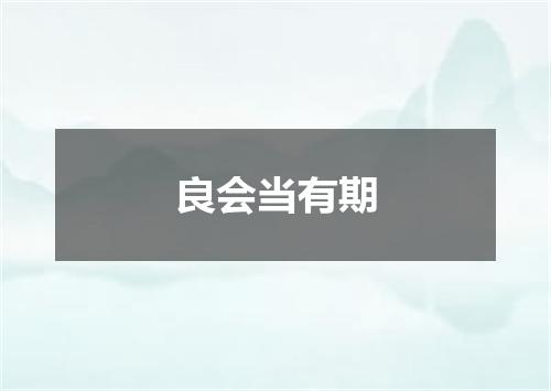良会当有期