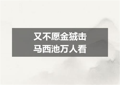 又不愿金狨击马西池万人看