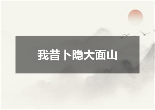 我昔卜隐大面山