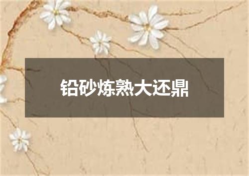 铅砂炼熟大还鼎