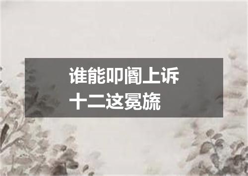 谁能叩阍上诉十二这冕旒