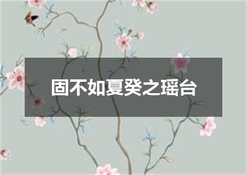 固不如夏癸之瑶台