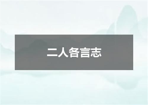 二人各言志