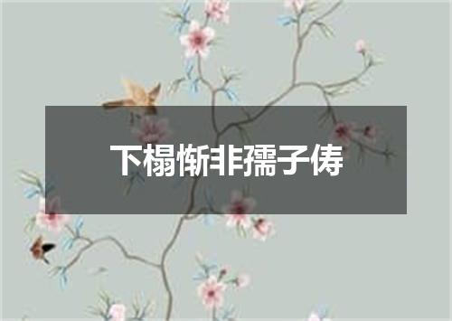 下榻惭非孺子俦
