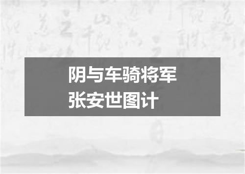 阴与车骑将军张安世图计
