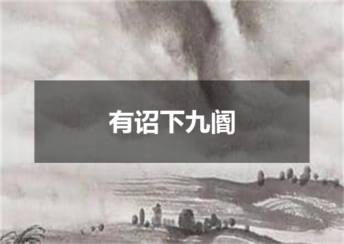 有诏下九阍