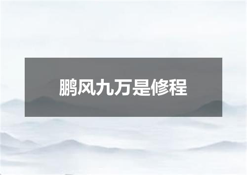 鹏风九万是修程