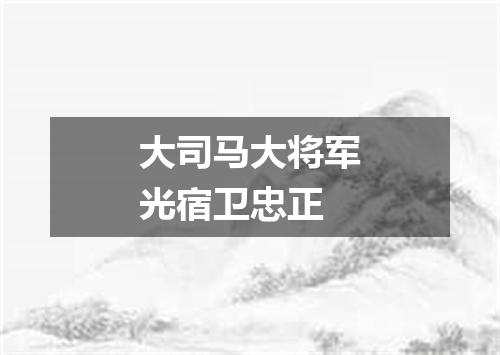 大司马大将军光宿卫忠正