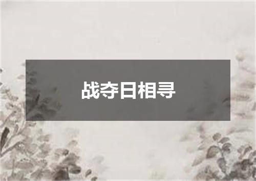 战夺日相寻
