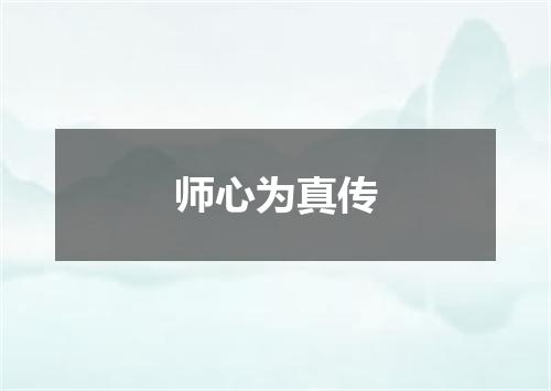 师心为真传