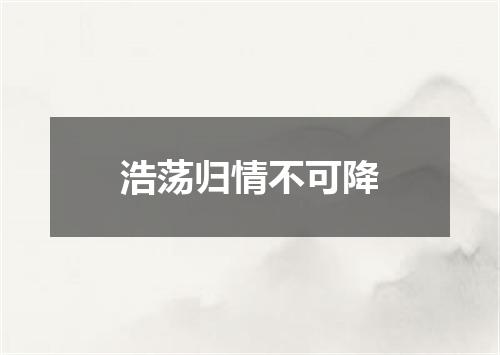 浩荡归情不可降