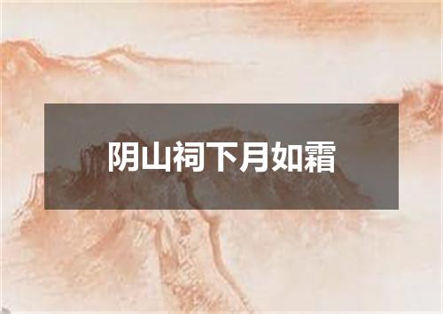 阴山祠下月如霜