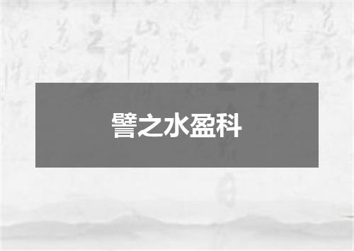 譬之水盈科