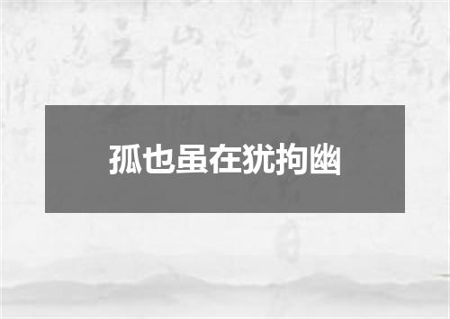 孤也虽在犹拘幽