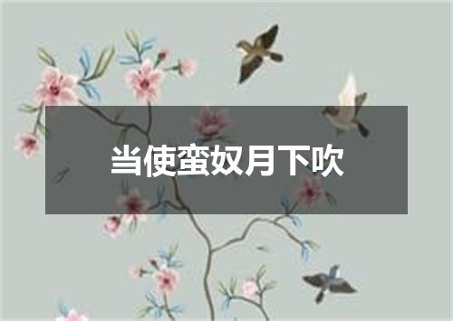 当使蛮奴月下吹