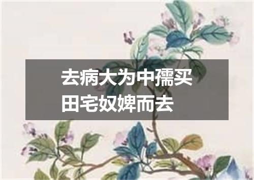 去病大为中孺买田宅奴婢而去