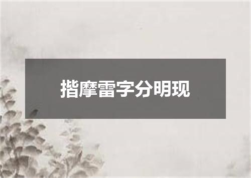 揩摩雷字分明现