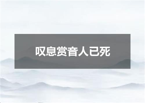 叹息赏音人已死