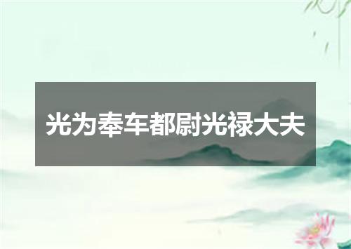 光为奉车都尉光禄大夫