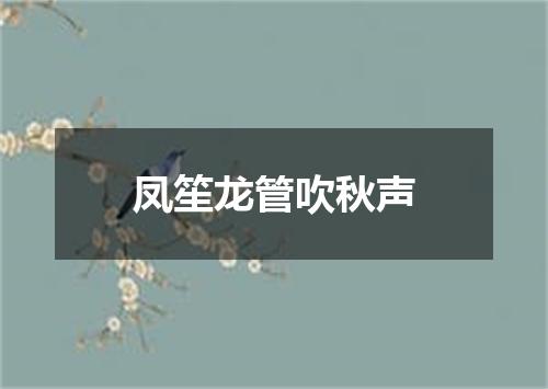 凤笙龙管吹秋声