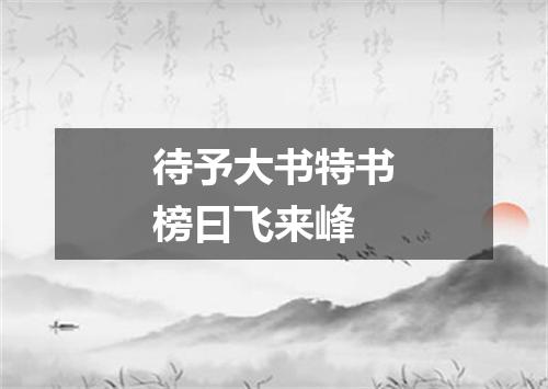 待予大书特书榜曰飞来峰