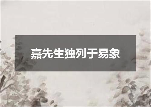 嘉先生独列于易象