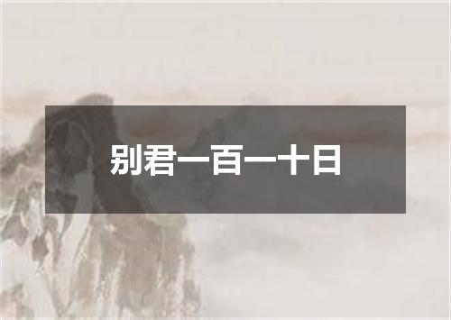 别君一百一十日