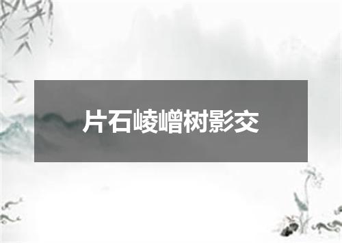片石崚嶒树影交