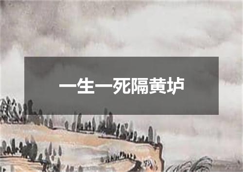 一生一死隔黄垆