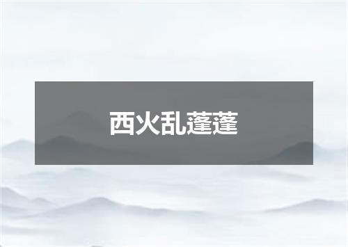 西火乱蓬蓬