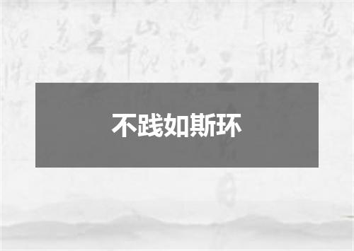 不践如斯环
