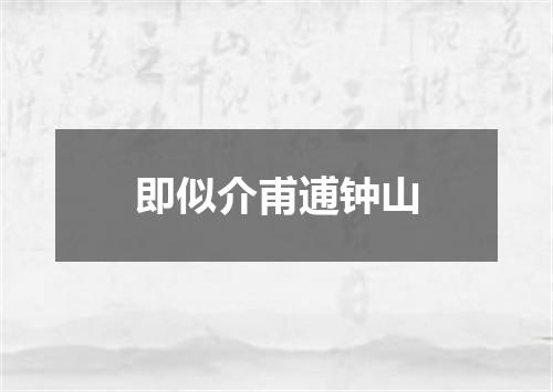 即似介甫逋钟山