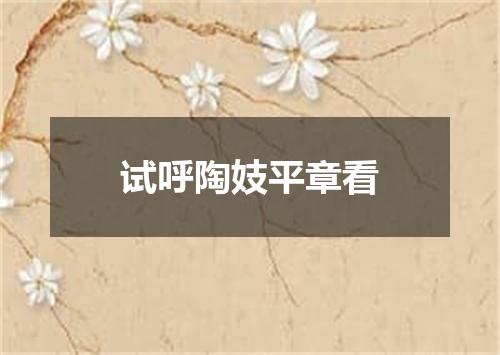 试呼陶妓平章看