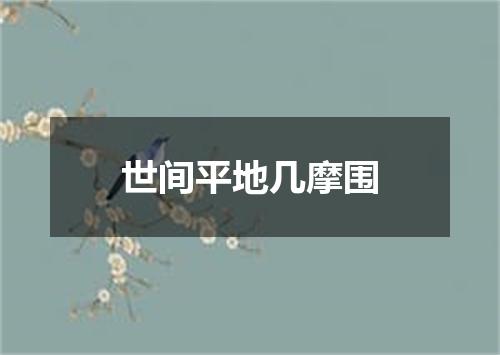 世间平地几摩围