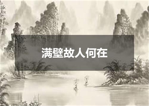 满壁故人何在