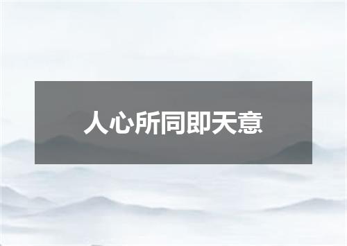 人心所同即天意