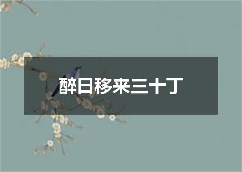 醉日移来三十丁
