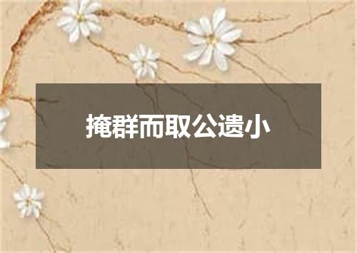 掩群而取公遗小