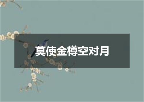莫使金樽空对月