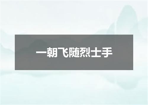 一朝飞随烈士手