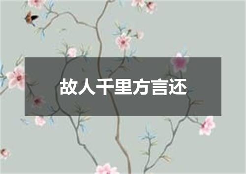 故人千里方言还