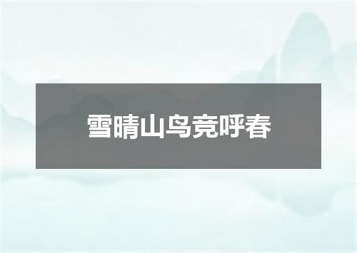 雪晴山鸟竞呼春