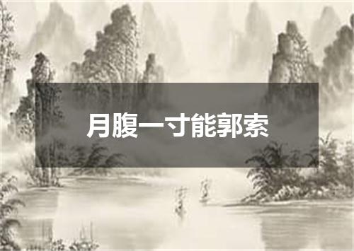 月腹一寸能郭索