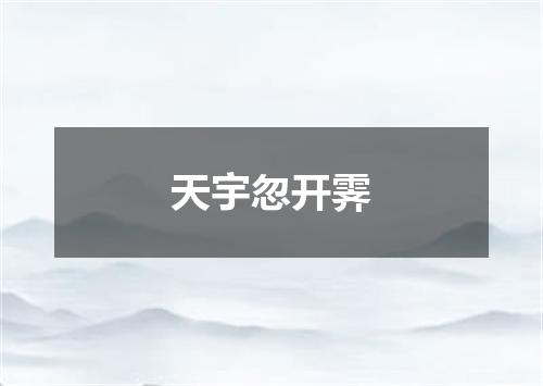天宇忽开霁