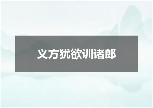 义方犹欲训诸郎