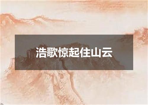 浩歌惊起住山云